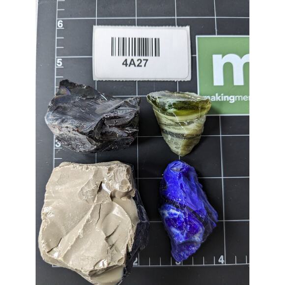 Art Glass Cullet Assortment Multicolor Natural Shaped Slag Glass #4A27 - Picture 6 of 6